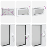 Basement Window RISOR 100 x 70 cm PVC and Glass Anthracite 42047295
