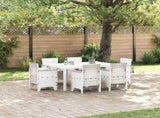 Garden Dining Set 7 pcs White Polt rattan 3378563