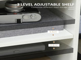 Multi-Storage Printer Stand Unit Office Desk Side Mobile Storage w/ Wheels Modern Style 60L x 50W x T3398P344425