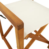 Folding Director Chairs 2 pcs Cream White Fabric 365837