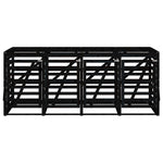 Quadruple Wheelie Bin Storage Black Solid Wood Pine 3157701