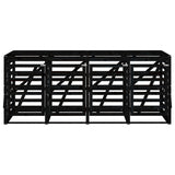 Quadruple Wheelie Bin Storage Black Solid Wood Pine 3157701