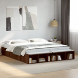 ZNTS Bed Frame without Mattress Brown Oak 200x200 cm 3280544