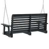 Garden Swing Bench with Metal Chains Black Solid Wood Fir 4008982