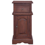 ZNTS Bedside Cabinet Classical Brown Solid Mahogany Wood 288831