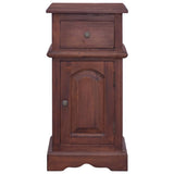 ZNTS Bedside Cabinet Classical Brown Solid Mahogany Wood 288831