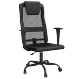 Office Chair Black Mesh Fabric and Faux Leather 353019