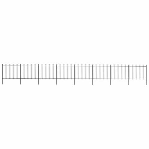 Garden Fence with Spear Top Steel 1426x150 cm Black 277636
