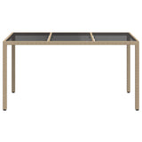 Garden Table Beige 150 x 90 x 75 cm Poly Rattan 362543