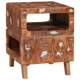 End Table with Shelf Brown 40 x 40 x 49 cm Solid Reclaim Wood 4104554
