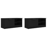 ZNTS TV Cabinets 2 pcs Black 80x35x36.5 cm Engineered Wood 811469