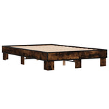 Bed Frame without Mattress Smoked Oak 140x190 cm 845899