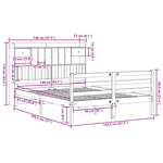 ZNTS Bookcase Bed without Mattress White 140x190 cm Solid Wood Pine 3321931
