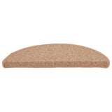 Stair Mats 15 pcs 65x21x4 cm Light Brown Half Round Large 149859