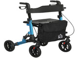 Folding Rollator Walker with Seat, Backrest, Lightweight Walking Frame with Storage Bag, Dual T3398P344717
