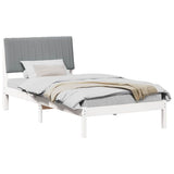 Bed Frame with Headboard White 100 x 200 cm Solid Pine Wood 878913