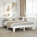 Bookcase Bed without Mattress White 160x200cm Solid Wood Pine 3324533