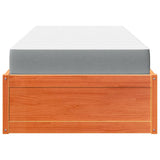 Bed with Mattress Wax Brown 100x200 cm Solid Wood Pine 3281942