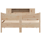 ZNTS Bed Frame without Mattress 160x200 cm Solid Wood Pine 3323293