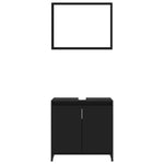ZNTS 3 Piece Bathroom Furniture Set Black Engineered Wood 3056935