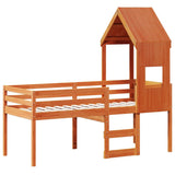 High Sleeper Bed without Mattress Wax Brown 75x190 cm Small Single Solid Wood Pine 3282021