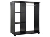 Open Wardrobe on Wheels, Bedroom Wardrobe with Clothes Hanging Rail, 3 Storage Shelves, Mobile T3398P328092
