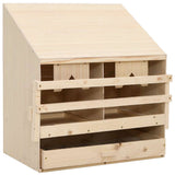 Chicken Laying Nest 2 Compartments 63x40x65 cm Solid Pine Wood 170651