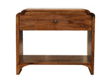 Solid Wood Newton Bedside, 1 Drawer and Open Shelf, Dark Brown B2743P402934