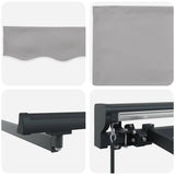 Retractable Awning Manual Light Grey 300x250 cm Fabric 3330103