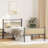 Bed Frame without Mattress Sonoma Oak 107x203 cm Engineered Wood 4106976
