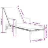 Sun Lounger With Table Set of 3 Brown 317642