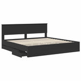 Bed Frame with Drawer Black 200 x 200 cm Engineer Wood 3410673
