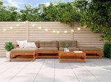 Garden Lounge Set 6 pcs Wax Brown Solid Pine Wood 3418063