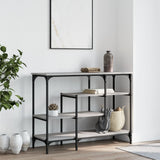 Console Table with Shelves Grey Sonoma 100x35x75 cm 837790
