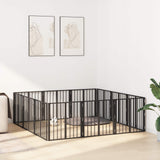 Dog Gate 12 pcs Black 60 x 60 cm Galvanised Steel 892024