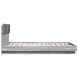 Bed Frame with LED without Mattress Grey Sonoma 150x200 cm King Size 3210008