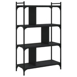 Bookcase 4-Tier Black 76x32x123 cm Engineered Wood 833935