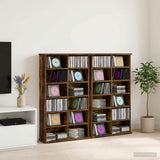 CD Cabinet 2 pcs Smoked Oak 60 x 17 x 92 cm Engineered Wood 8012739