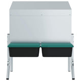 Chicken Nesting Box 2 Compartments with Legs Galvanised Steel 4104903