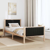 Bed frame Brown and black 90 x 200 cm Solid pine wood 878496