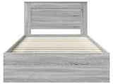 Bed Frame with Drawer Grey Sonoma 90 x 200 cm Solid Pine Wood 3410141