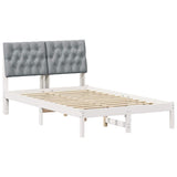 Bed Frame with Upholstered Headboard White 120 x 190 cm 878838