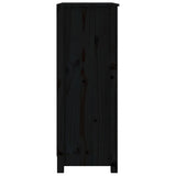 Book Cabinet Black 80x35x97 cm Solid Wood Pine 821683