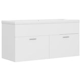 Sink Cabinet with Built-in Basin White Engineered Wood 3070847