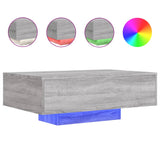 ZNTS Coffee Table with LED Lights Grey Sonoma 85x55x31 cm 836614