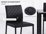 Modern Dining Chairs Upholstered Faux Leather Accent Chairs with Metal Legs for Kitchen, Set of 4, T3398P328169