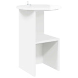 Side Table High Gloss White 39.5 x 55 cm Engineered Wood 8001041