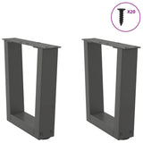 ZNTS Dining Table Legs V-Shape 2 pcs Anthracite 40x cm Steel 4012606