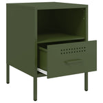 ZNTS Bedside Cabinets 2 pcs Olive Green 36x39x50.5 cm Steel 843063