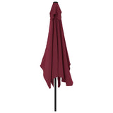 Garden Parasol Bordeaux Red Polyester fabric, Steel pole Medium 44503
